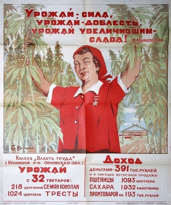 Конопля советский плакат 24 часа света для конопли