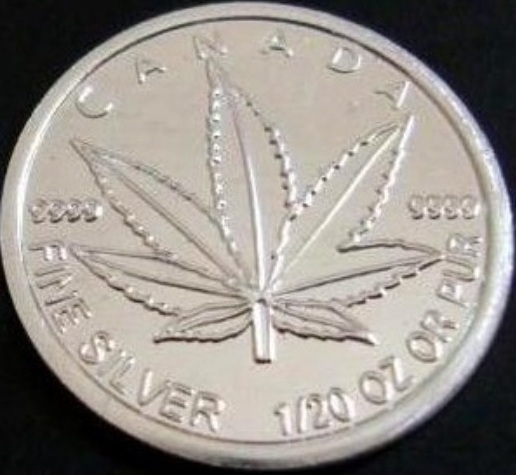 монета с коноплей