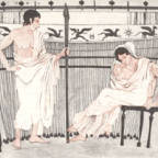 Пенелопа с Телемаком у вертикального ткацкого станка(изображение на греческой вазе)