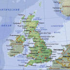 физическая карта Великобритании